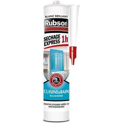 Mastic D'Étanchéité Cuisine&Bain Rubson Séchage Express Silicone Blanc 280Ml