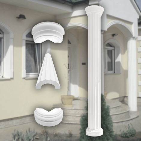 Säulen und Halbsäulen Fassade rund Set Auswahl 305mm LC102: Halbrund, Komplettset 3