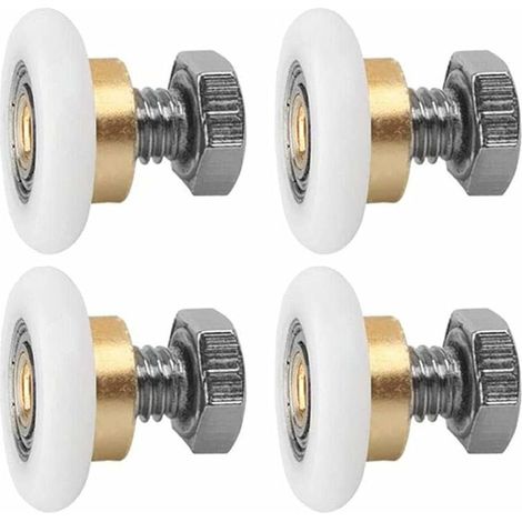 Rouleau de porte coulissante, 4 rouleaux de douche PCS, glissières de douche, roulette à roulettes pour porte de douche Rouleaux coulissants Roue de remplacement de porte (20MM)