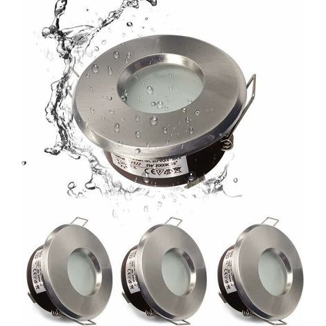 IP65 spot LED encastrable étanche, configuration de douille GU10, adapté aux spots de salle de bain et de cuisine (ampoule non incluse) Satin Nickel Downlight découpe 75mm (1/5)