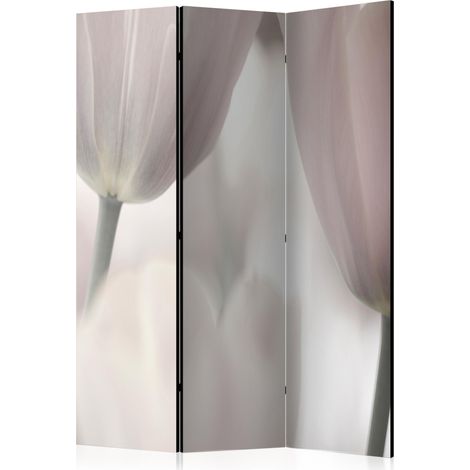 Paravento - Tulips fine art - black and white [Room Dividers] - 135x172 (1/4)