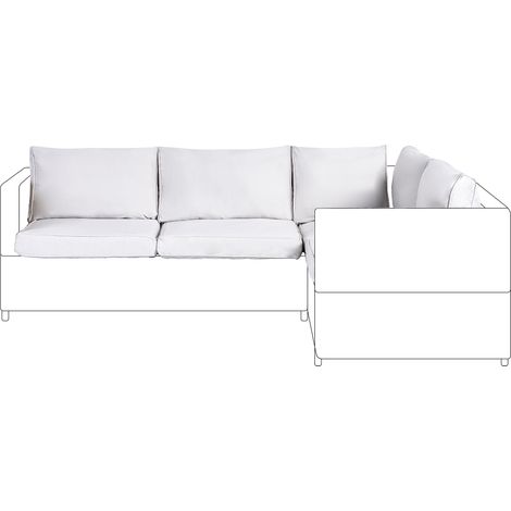 Conjunto de fundas de cojines de exterior para cojines de asiento y respaldo de sofá gris claro Avola