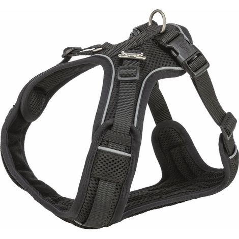 Hunde-Harnisch - TRIXIE - Premium FlexMesh - Schwarz - S/M - Komfort und Sicherheit