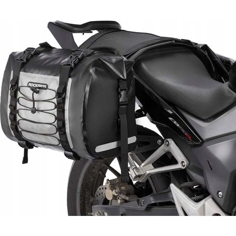 Sacoche moto double étanche, deux sacoches, grande capacité, 60L, gris