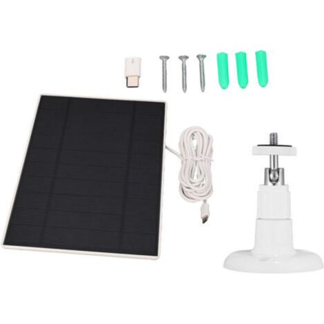 Chargeur de panneau solaire, processus de stratification en PET 3W, support mural réglable à 360 °, IP65, caméra extérieure étanche à la pluie-Crezuo