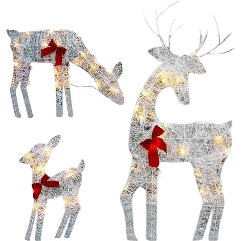 Renne De Noël Illuminé Décoration D'Exposition en Fer Imperméable Décorations De Noël En Forme De Cerf Pour La , Les , La Maison, Le Patio, Le Jardin, Les Fêtes, Les Vacances, (1/5)