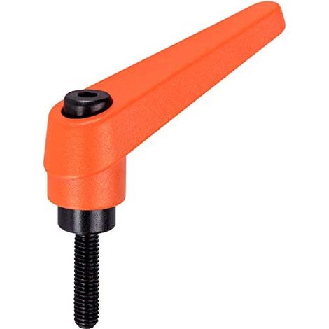 HALDER 24400.0281 Leviers de serrage reglables, orange, d1 = 18 mm / d2 = M6 / l1 = 63 mm (1/3)