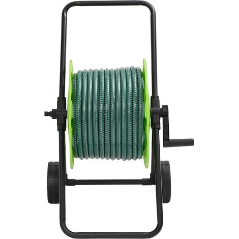 vidaXL Schlauchwagen grün mit Schlauchanschluss-Set 1,9 cm 20 m