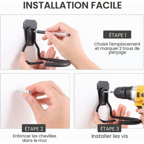 Support vélo mural vertical - lot de 4 crochets acier résistant à la rouille 35-45 kg pour garage, vélo montagne route et pliant (1/4)