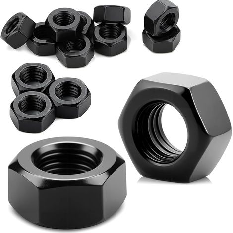 30 Pièces Ecrou M5 Écrous Hexagonaux Zingués Noirs Acier Ecrou Frein pour Vis Rondelles Tiges Filetées Boulons Raccords Fixations pour Usage Intérieur et Extérieur (1/5)