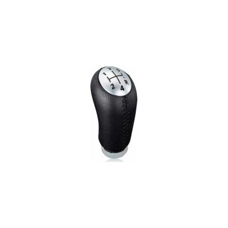 Pomo de palanca de cambios manual de cuero negro para Renault Clio III, Megane 2 y Laguna, con adaptador incluido. -- Crezuo (1/4)