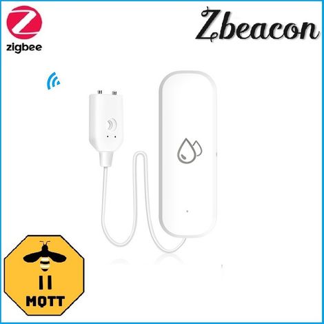 Détecteur de fuites d'eau avec capteur de température et d'humidité, alarme anti-inondation intelligente compatible MQTT et notification à distance via application.