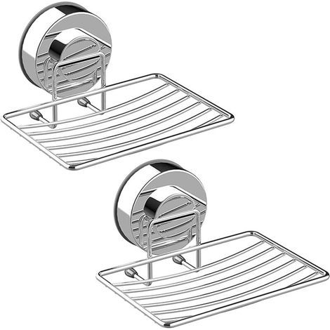 Seifenschale mit Saugnapf, robuster Schwammhalter aus Edelstahl 304 für Bad und Küche, 2er-Set (1/5)