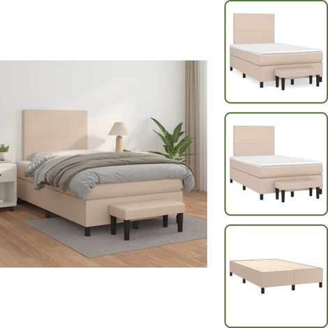 The Living Store Boxspringbett Matratze Cappuccino-Braun 120x200cm Kunstleder - Matratze (1/5)
