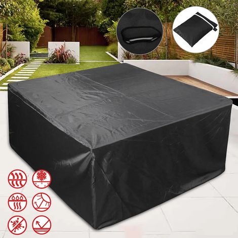 Wasserdichte Abdeckhaube für Gartenmöbel, 210D Oxford-Gewebe, Schutzhülle für Gartentisch und Stuhl Set, Schwarz (1/5)