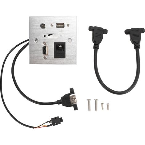 Prise multimédia en alliage d'aluminium, USB HD VGA, son 3.5MM, réseau réseau RJ45, pour maison, hôtel, bureau (1/5)