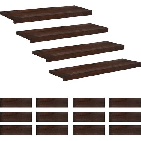Marches d'escalier 16 pièces 80 x 25 x 2 cm Marron foncé vidaXL (1/5)