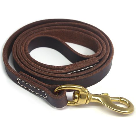 Laisse de Dressage pour Chien en Cuir véritable Longueur 1,2 m Largeur 1,9 cm (1/5)