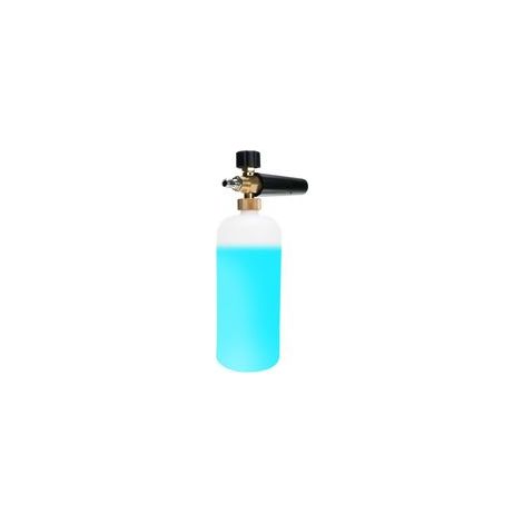 Pommeau à mousse pour nettoyeur haute pression – Réservoir de 1 L, buse en laiton réglable, concentration et portée de pulvérisation ajustables – Accessoire universel pour lavage automobile