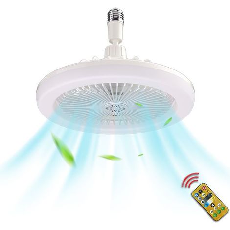 Ventilateur Plafond avec Lumiere - Plafonnier LED - Dimmable, Silencieux, 3 Vitesses, pour Cuisine Chambre Salon - Blanc (1/5)