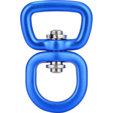 Anneau porte-clés extérieur en alliage d'aluminium, boucle pivotante, adaptateur bleu foncé
