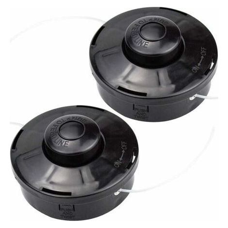 Set of 2 nylon trimmer heads – Cutting head M10 x 1.25 – Line length 2m, diameter 2.4mm – Compatible with lawnmowers (1/5)