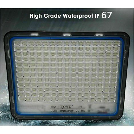 FARO LED CON PANNELLO SOLARE LUCE FREDDA 120W/200/300/400/600/800W IP66/67 300