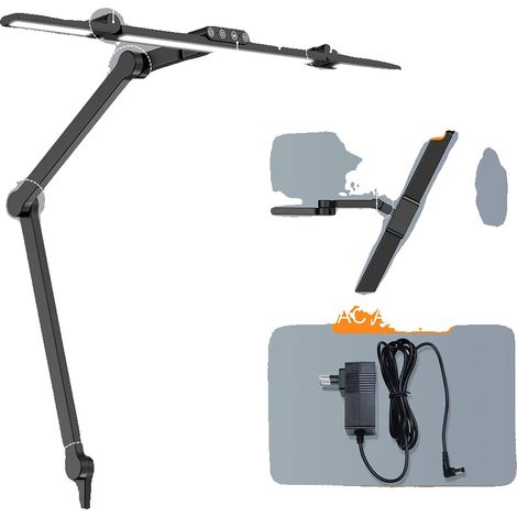 Lámpara de escritorio LED, pinza ajustable, múltiples niveles de brillo, lámpara de escritorio (1/2)