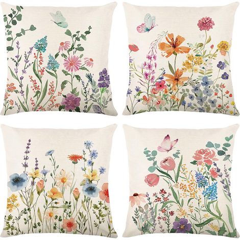 Décoration printanière — Housses de coussin de printemps (45 x 45 cm), Housses de coussin style Ferme