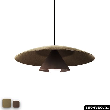 Lampe de suspension en béton velours - OLEMI VELVET CONCRETE PEYOTE - CHOCOLAT (1/3)