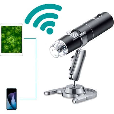 Microscope Wi-Fi pour PC Android, microscope numérique USB 50-1000X, caméra endoscope sans fil ultra HD compatible avec tous les téléphones portables