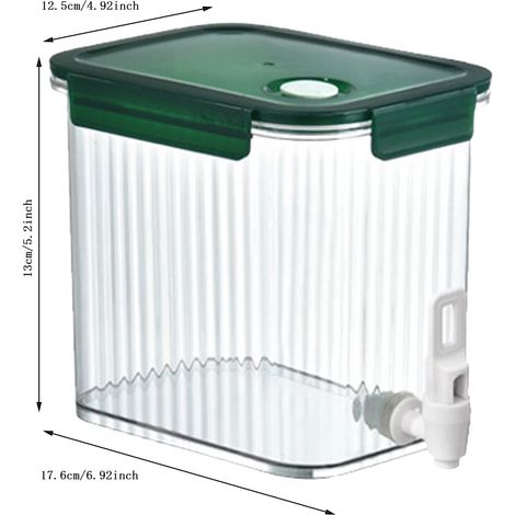 Distributeur De Boissons - Contenant De Stockage 2,5 L Avec Robinet Et Couvercle - Pour Réfrigérateur Picnic Camping Fête - En Plastique Transparent (1/5)