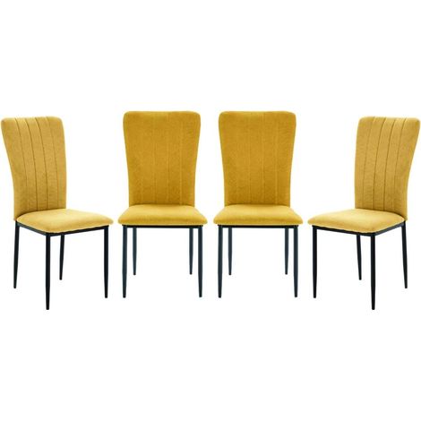 CALICOSY - Lot de 4 chaises en tissu avec pieds en métal noir L43 cm - HOLLY (1/5)