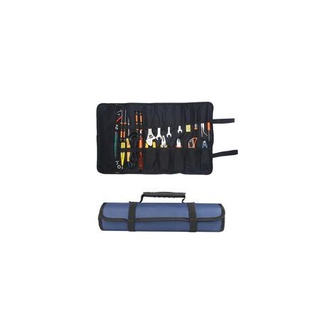 Sac à outils Oxford 58,5 x 35,5 cm – 22 poches, enroulable, imperméable Pour usage professionnel et domestique, bleu (1/5)