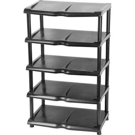 Regal Strend Pro, für Schuhe, 5-stöckig, schwarz, 48x30,5x86 cm