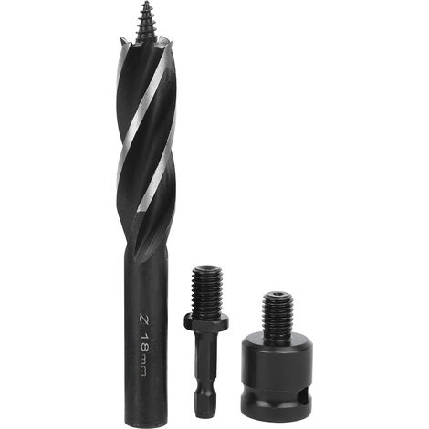 Jeu de 4 mèches à bois en acier trempé, queue hexagonale pour perçage stable, diamètre 18mm (1/5)