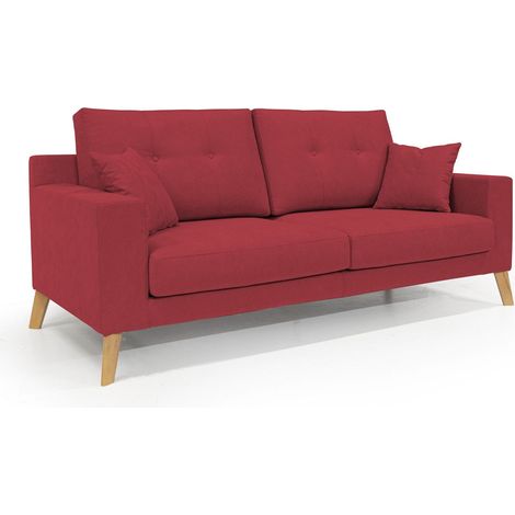Danish Sofá moderno de tela suave e impermeable 146 cm Rojo