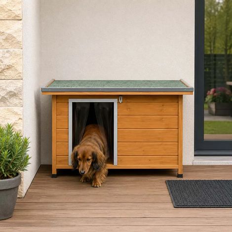 Niche en bois haute isolation Taille M - Épicéa 3 couches avec toit étanche (1/5)
