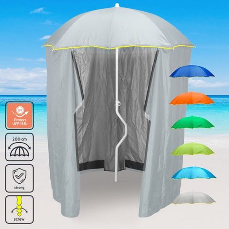 Ombrellone mare GiraFacile 200 Cm Protezione uv tenda spiaggia pesca Zeus - Bianco - Silver