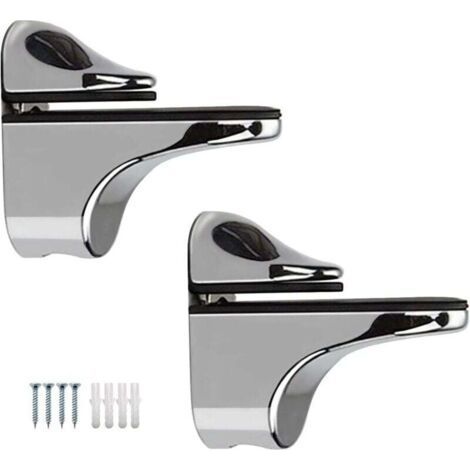 2-Part Adjustable Glass Shelf Support, Support for wooden/glass shelves with a thickness of 5 to 22 mm (1/4)