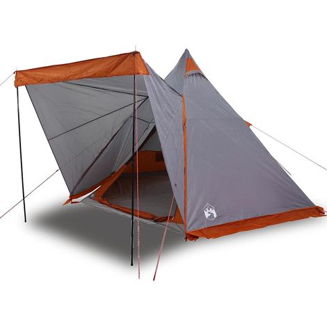 vidaXL Tienda familiar tipi para 6 personas impermeable gris naranja (1/2)