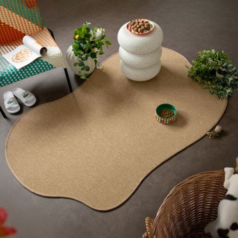 Tapis contemporain de forme organique - Mahé - Naturel - 160 x 240 cm