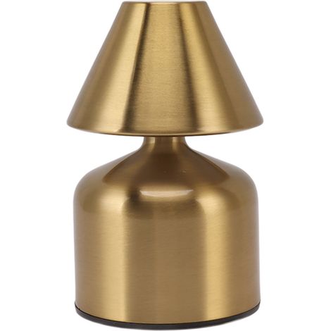Lampe de table tactile 3W à intensité variable, sans fil, rechargeable, 1800 mAh, 3 couleurs, idéale pour les bars et les bureaux (couleur or). (1/5)
