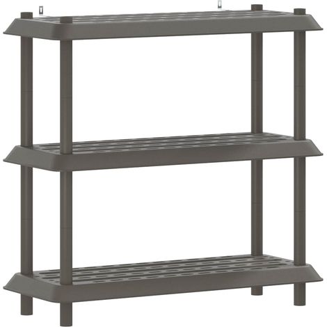 Shelving Unit 3-Tier 100 x 40 x 96 cm PP Light Grey vidaXL (1/5)