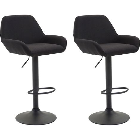 2er Set Barhocker Braga Stoff schwarz schwarz