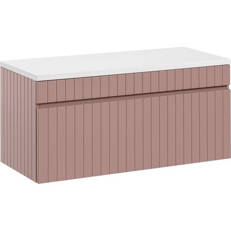 Ensemble meuble sous vasque + plateau - 100 cm - Emblematic Rose - Livraison gratuite (1/5)