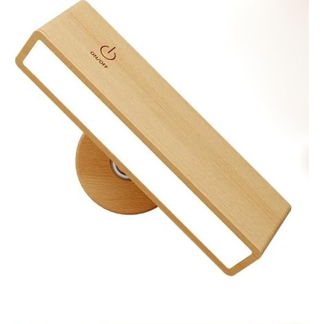 1er-Set Wandleuchte aus Holz für den Innenbereich, wiederaufladbare kabellose USB-Wandlampe, Helligkeitsanpassung, kabellose Schlafzimmer-Wandleuchte, Lampe