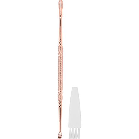 Cure-oreille Double Tête en Acier Inoxydable Design Ergonomique Anti-démangeaisons Finition Or Rose (1/5)