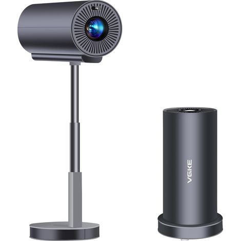 4K Auto Focus/Keystone Mini Portable Projector, WiFi6 Bluetooth Full HD Video Projector with 90° Rotatable Telescopic Stand, Smartphone/PC/Home Compatibility (1/5)