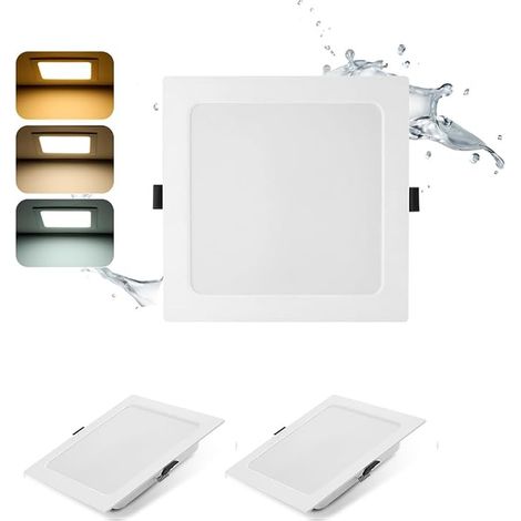 Extra Flat LED Recessed Spotlights 16 W IP44 Square 3000 K 4000 K 6000 K LED Ceiling Spotlight Kitchen Living Room Hole 145-160 mm (1/5)